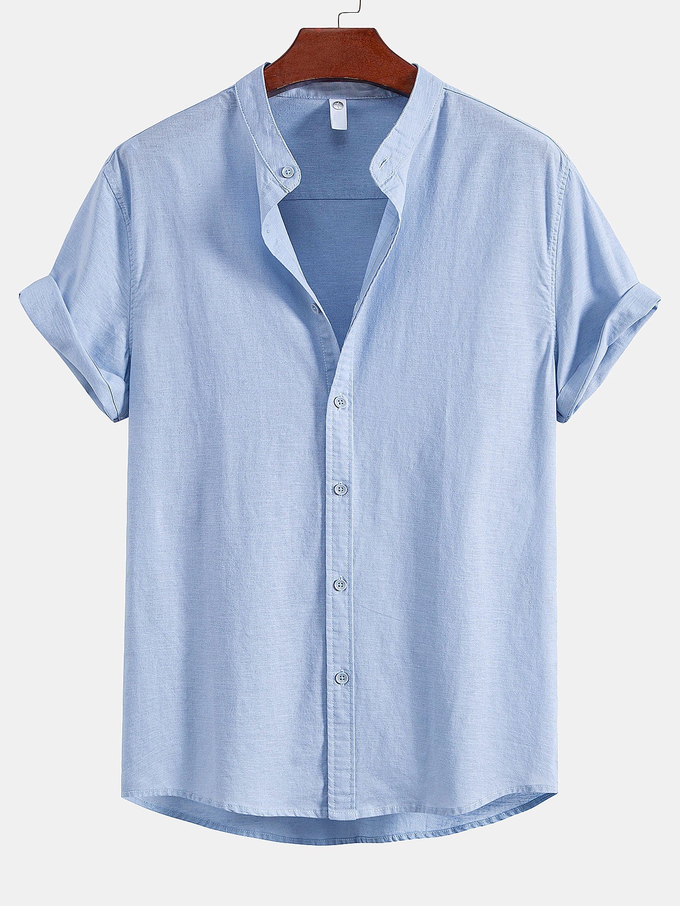 Stand Collar Linen Shirt