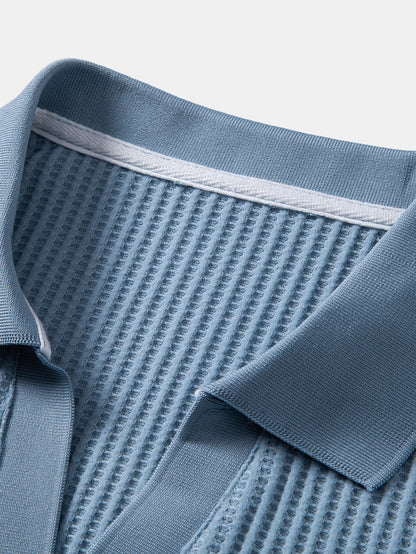 Waffle Johnny Collar Polo With Pocket