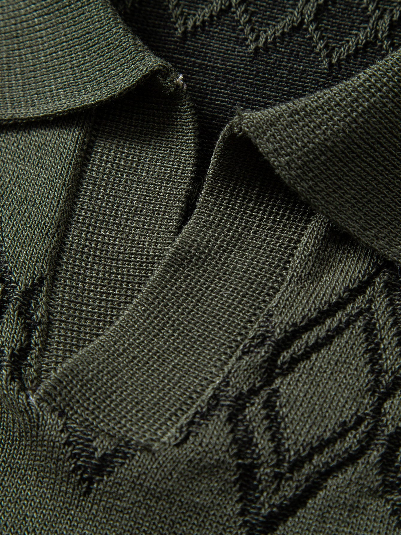 Geometric Jacquard Johnny Collar Polo