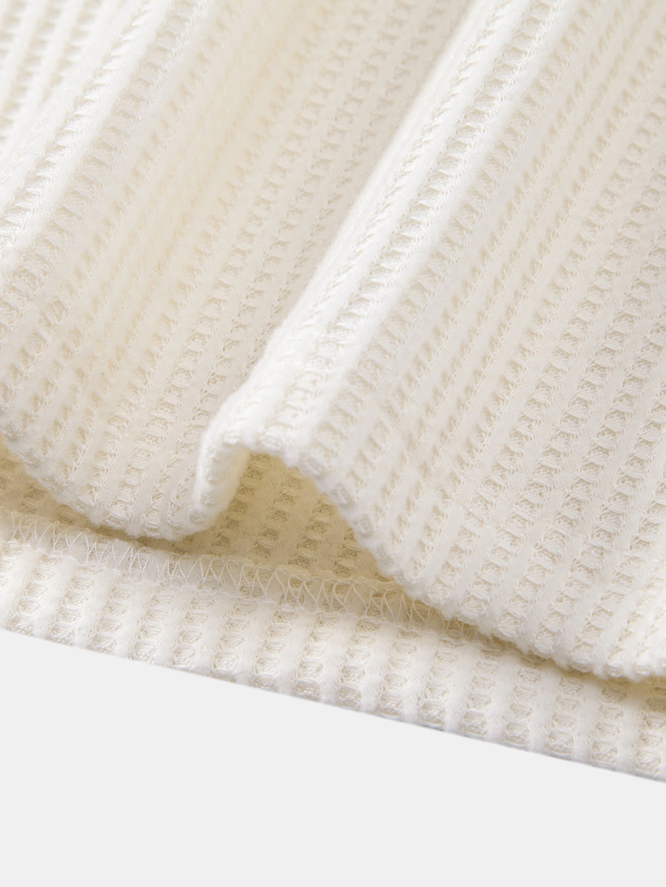 Long Sleeved Knitted Waffle Polo Shirt