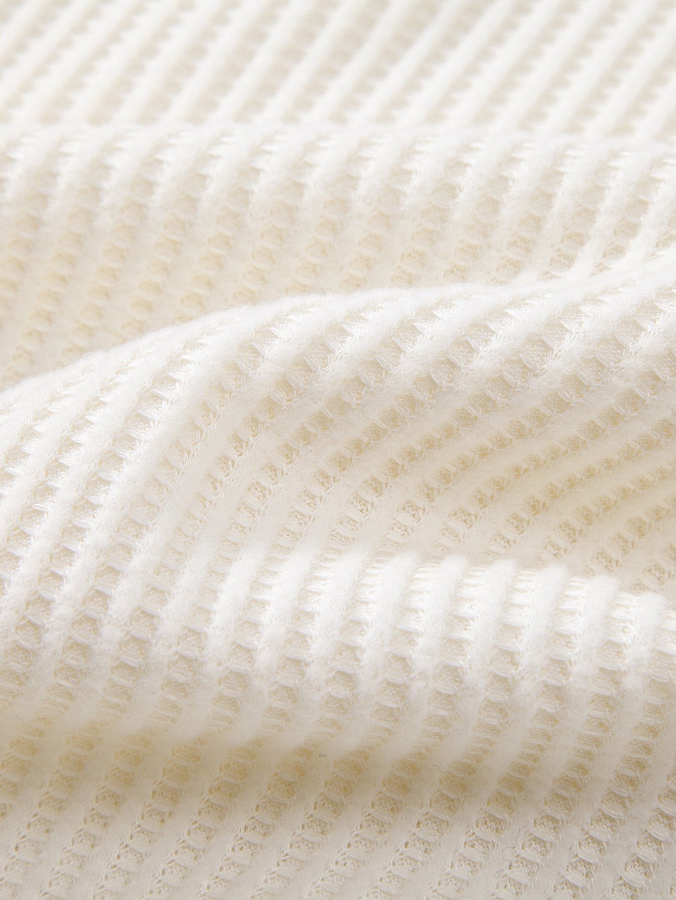 Long Sleeved Knitted Waffle Polo Shirt