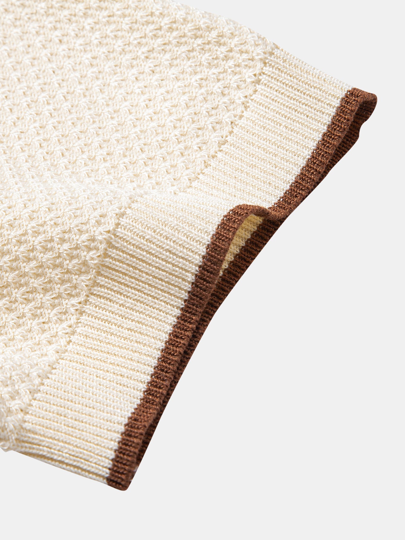 Contrast Trim Textured Knit T-Shirt