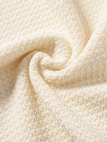 Contrast Trim Textured Knit T-Shirt