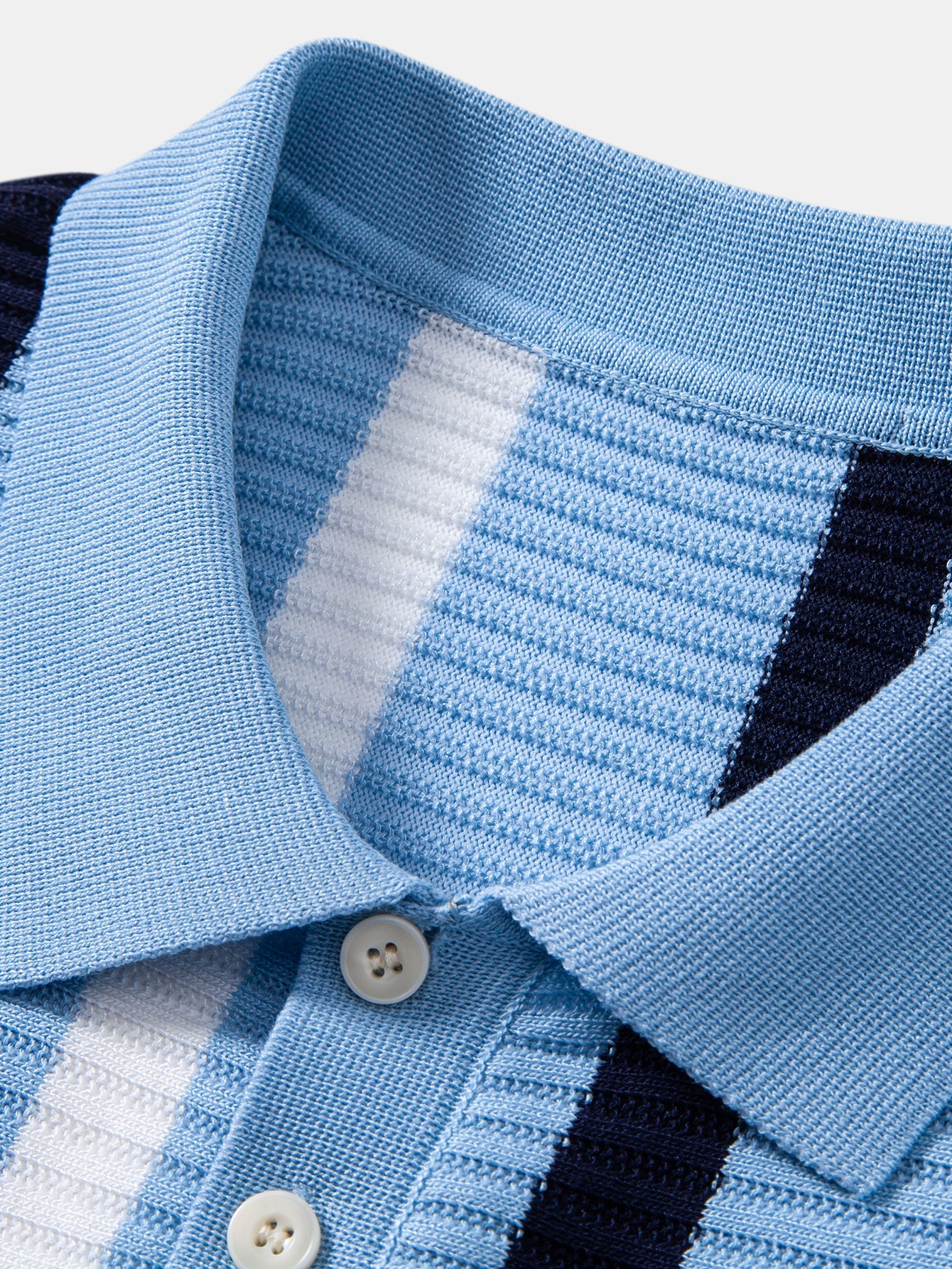 Stripe Textured Knit Polo
