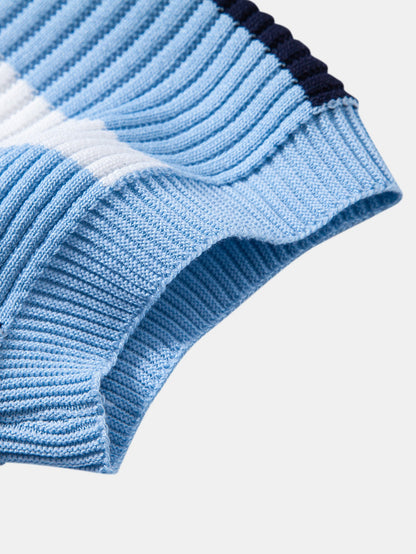 Stripe Textured Knit Polo