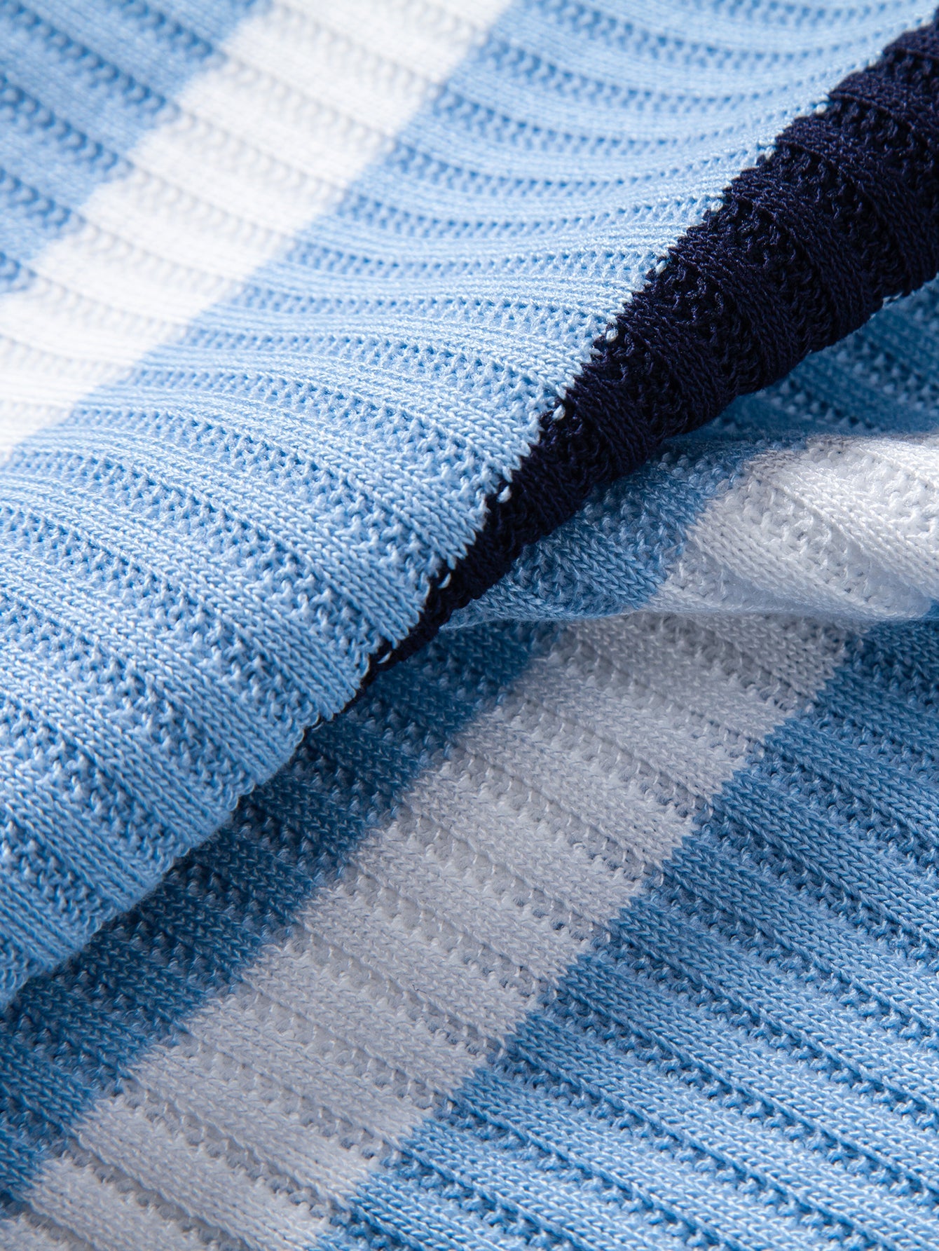 Stripe Textured Knit Polo