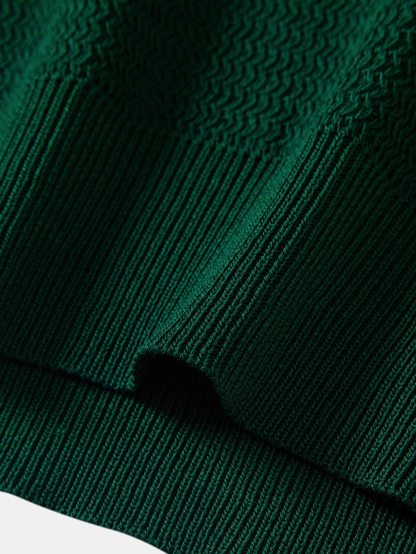 Textured Contrast Johnny Collar Knit Polo