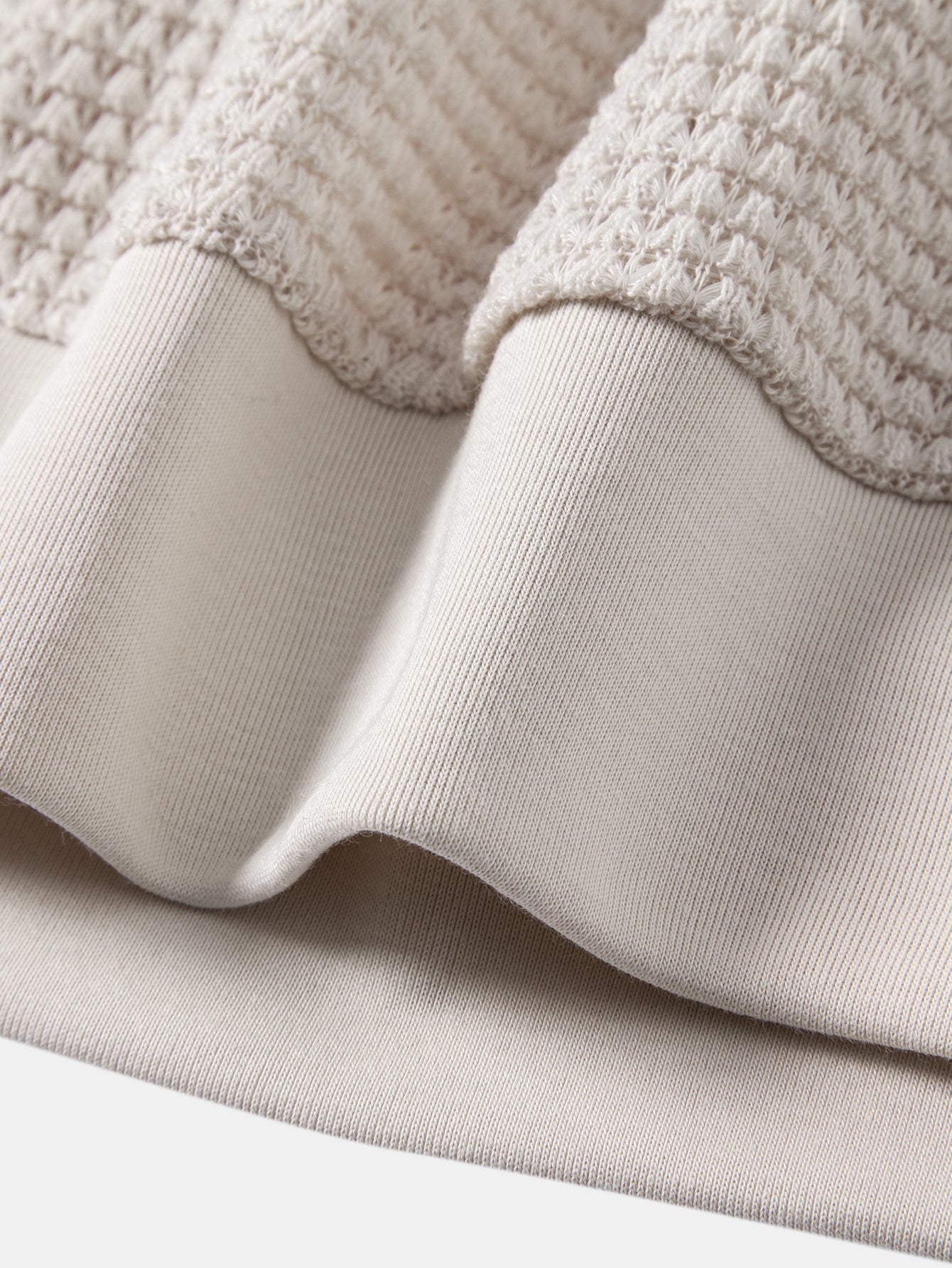 Short Sleeve Waffle Ribbed Hem T-Shirt