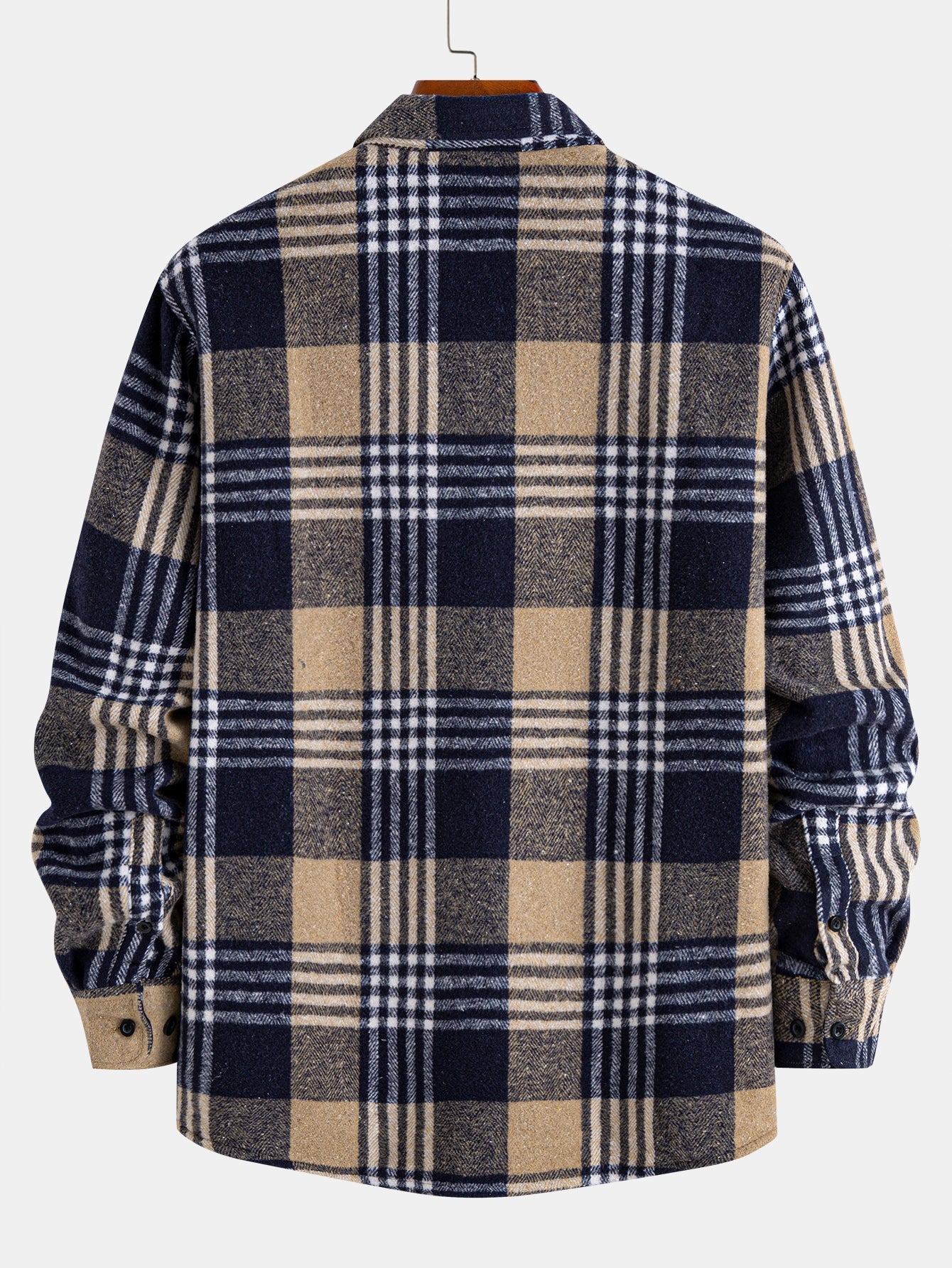 Flannel Fleece Lined Plaid Cotton Button Up Shirt