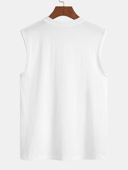 Solid Cotton Sleeveless T-Shirt