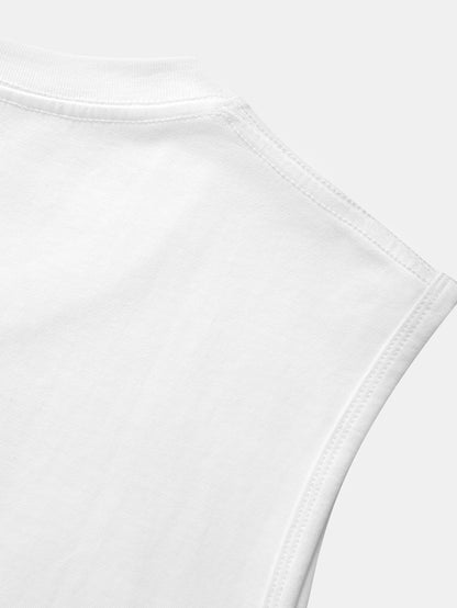Solid Cotton Sleeveless T-Shirt
