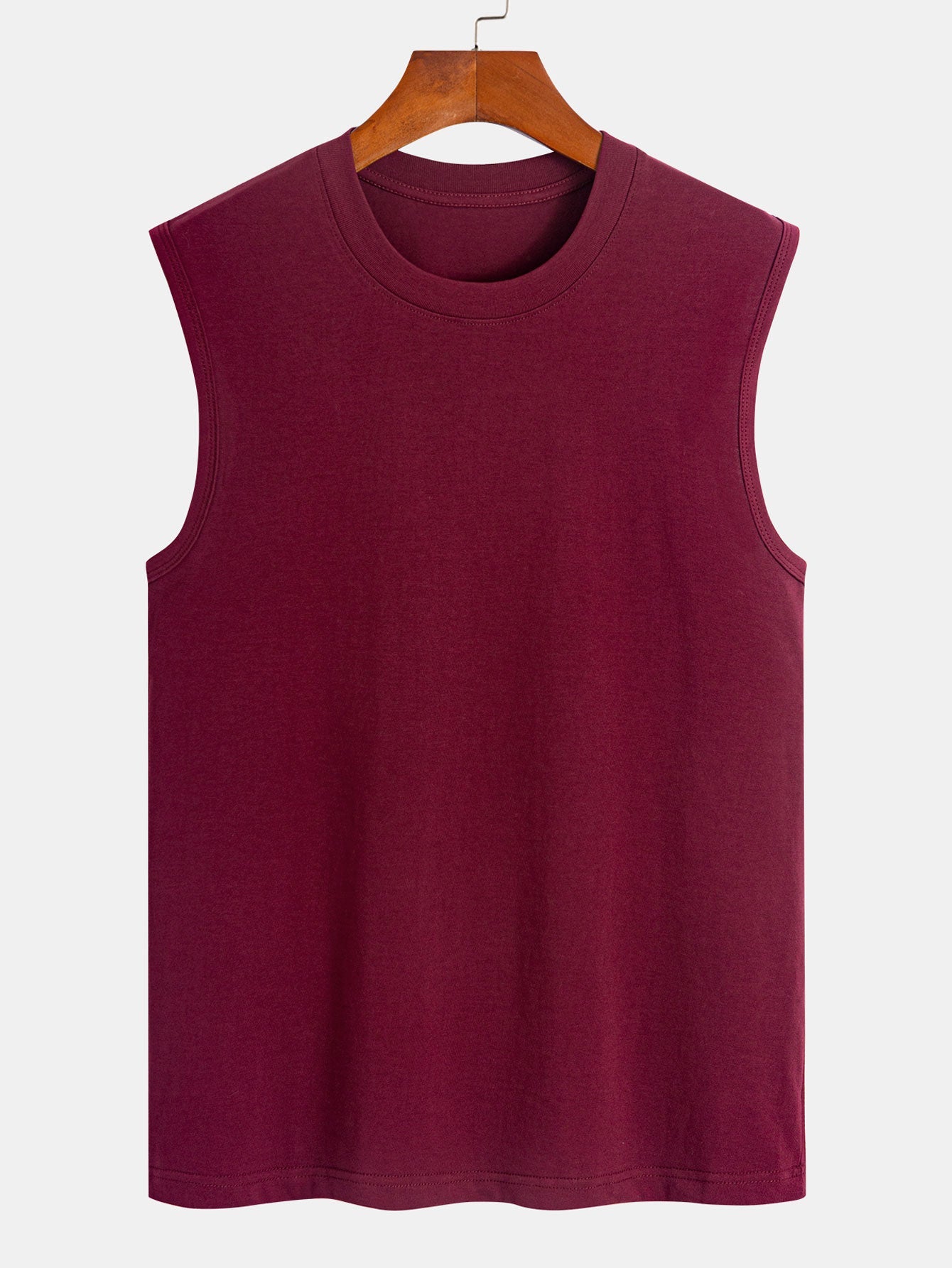 Solid Cotton Sleeveless T-Shirt