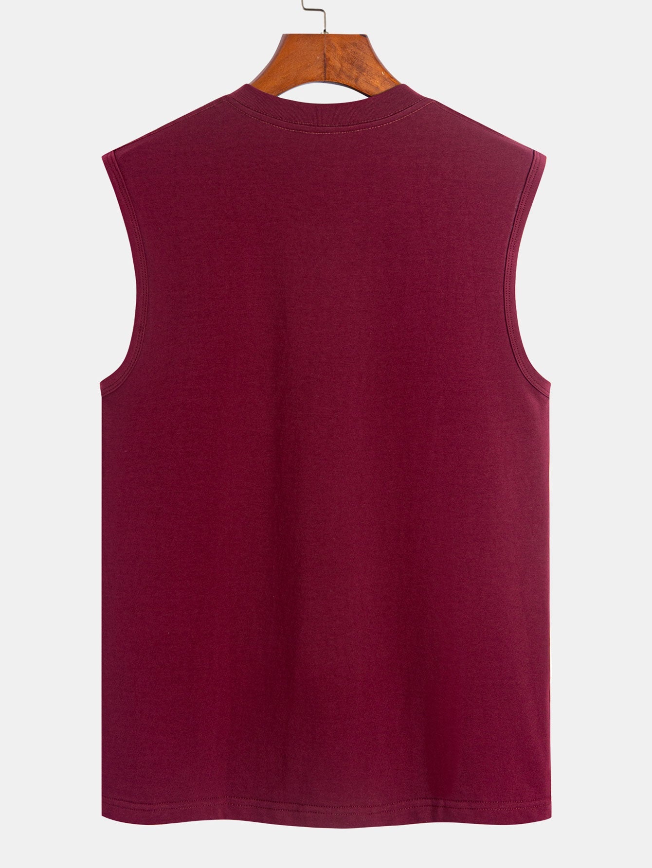 Solid Cotton Sleeveless T-Shirt