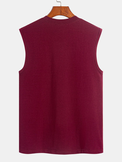 Solid Cotton Sleeveless T-Shirt