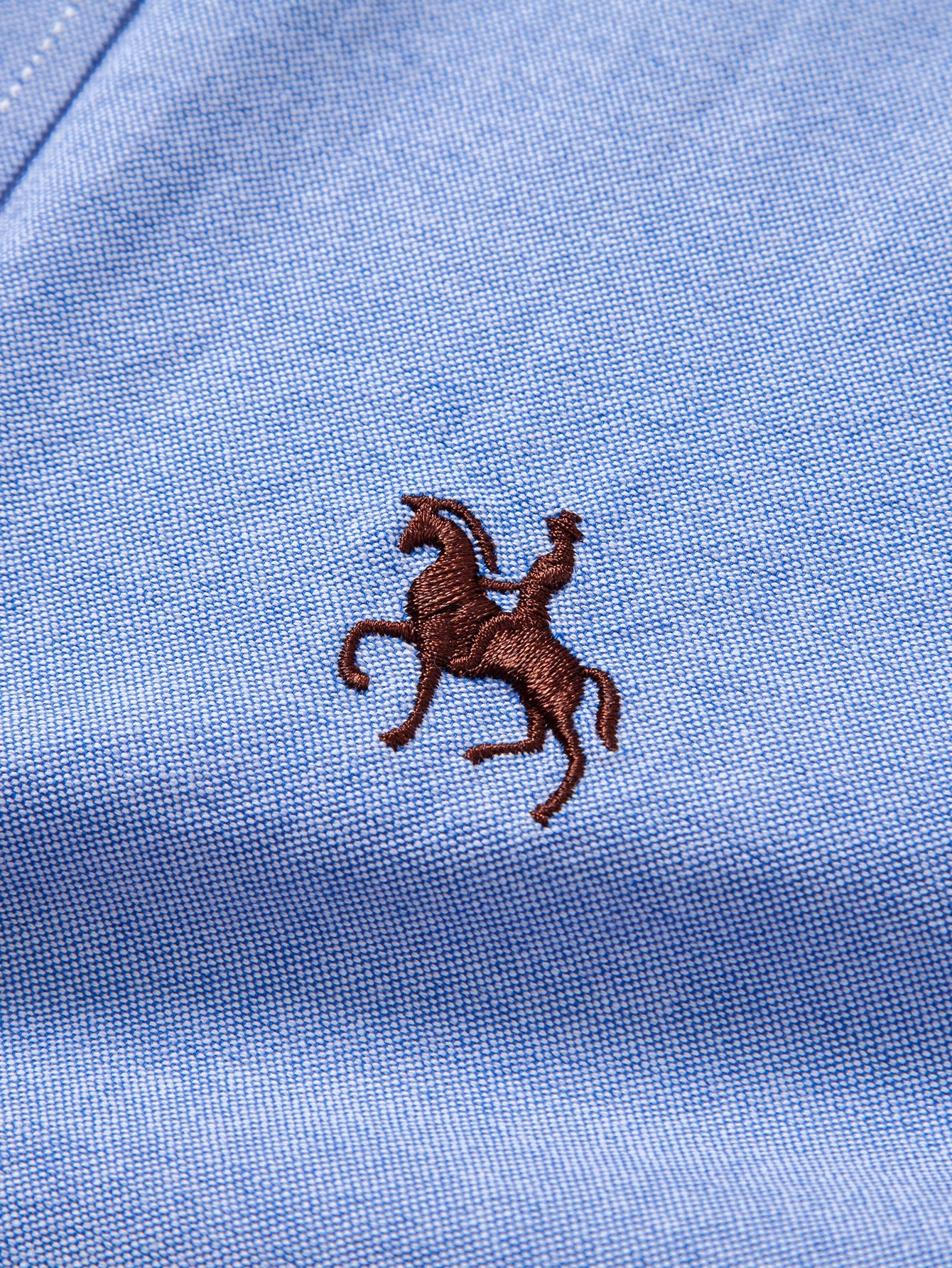 Cowboy Embroidery Cotton Oxford Button Up Shirt