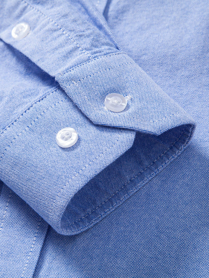 Cowboy Embroidery Cotton Oxford Button Up Shirt