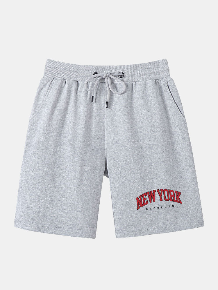 New York Print Mid Length Shorts