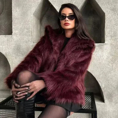 معطف الفرو الصناعي من ألباين غرايس