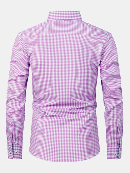 قميص مزخرف بأكمام طويلة مع أزرار