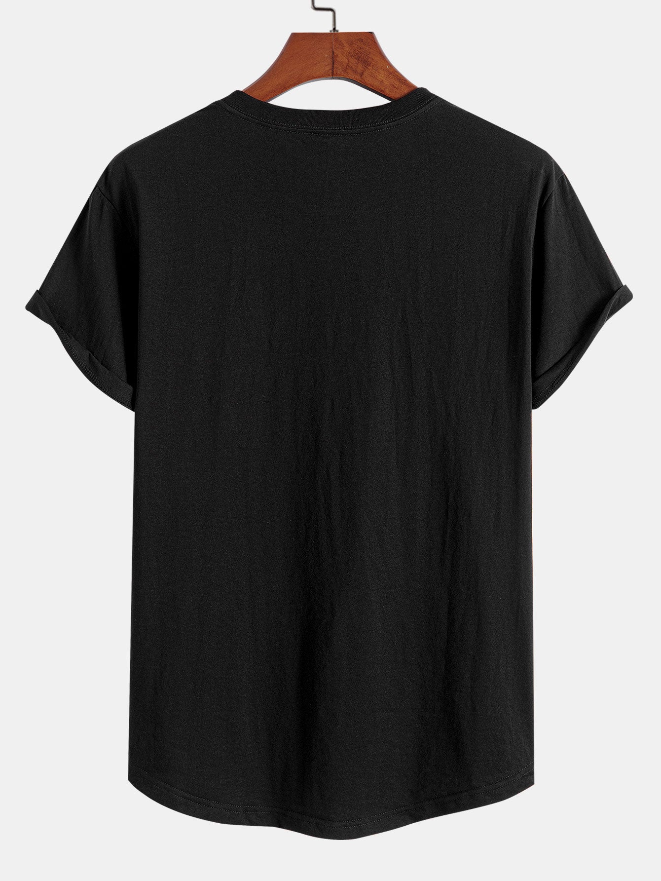 تي شيرت قطن أساسي بحافة دائرية