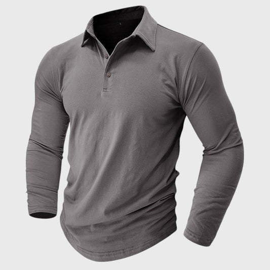 Contemporary Long Sleeve Polo With Modern Edge