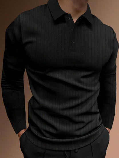 Chic Tailored Long-Sleeve Polo