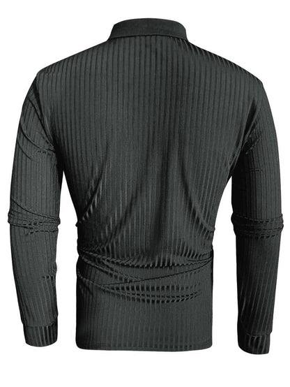 Chic Tailored Long-Sleeve Polo