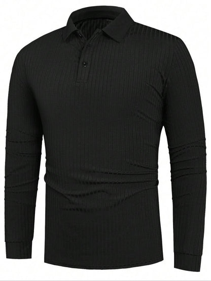 Chic Tailored Long-Sleeve Polo