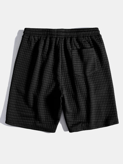 3 Pieces Waffle Drawstring Shorts