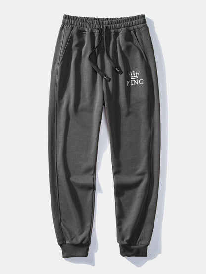 King Crown Print Jogging Pants