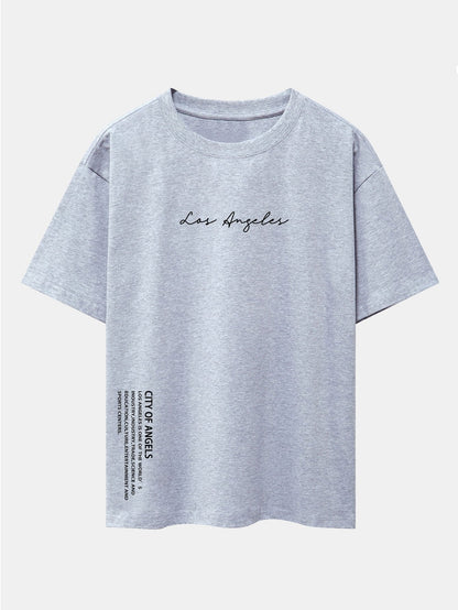 Los Angeles Print Drop Shoulder Oversize T-Shirt