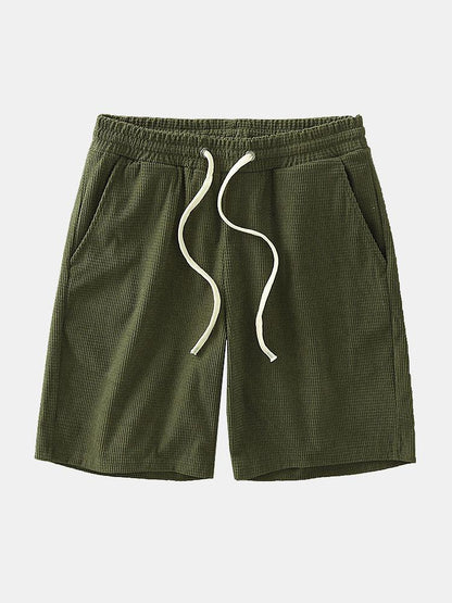 Drawstring Crosscut Corduroy Shorts