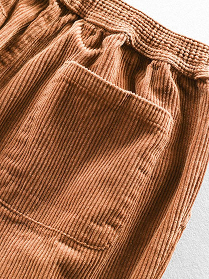 Cotton Corduroy Cropped Pants