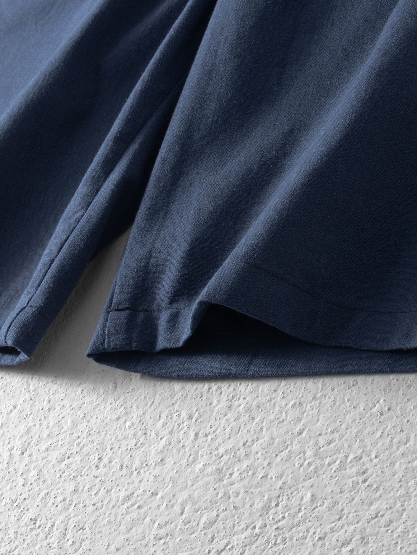 Linen Cotton Blend Drawstring Shorts