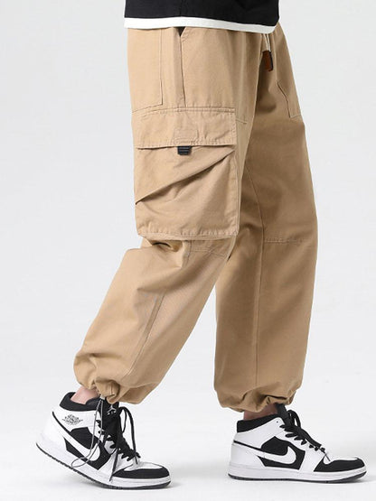 Elastic Drawstring Cuff Parachute Cargo Pants