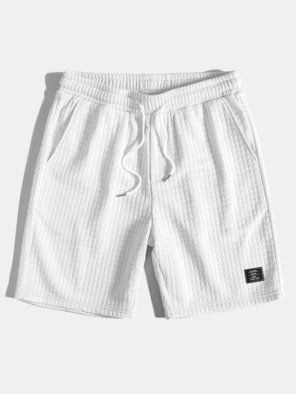 3 Pieces Waffle Drawstring Shorts