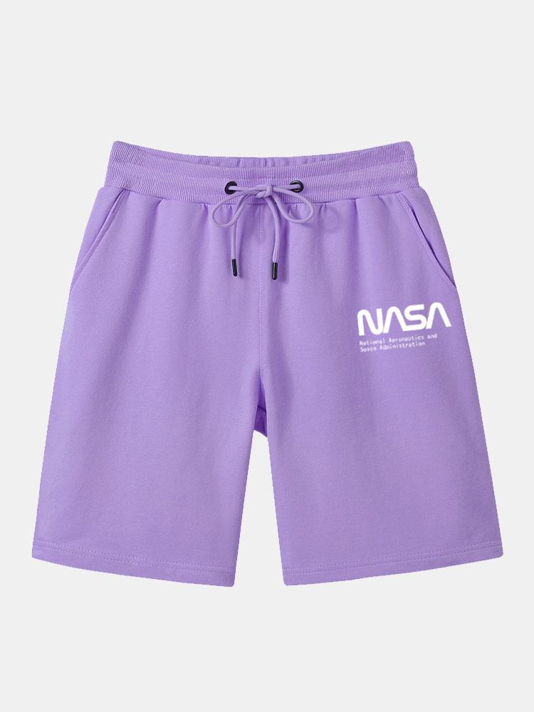 NASA Letter Print Shorts
