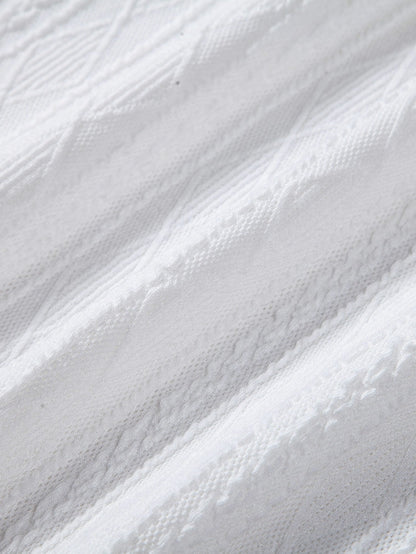 Knitted Rhombus Geometric Jacquard Polo