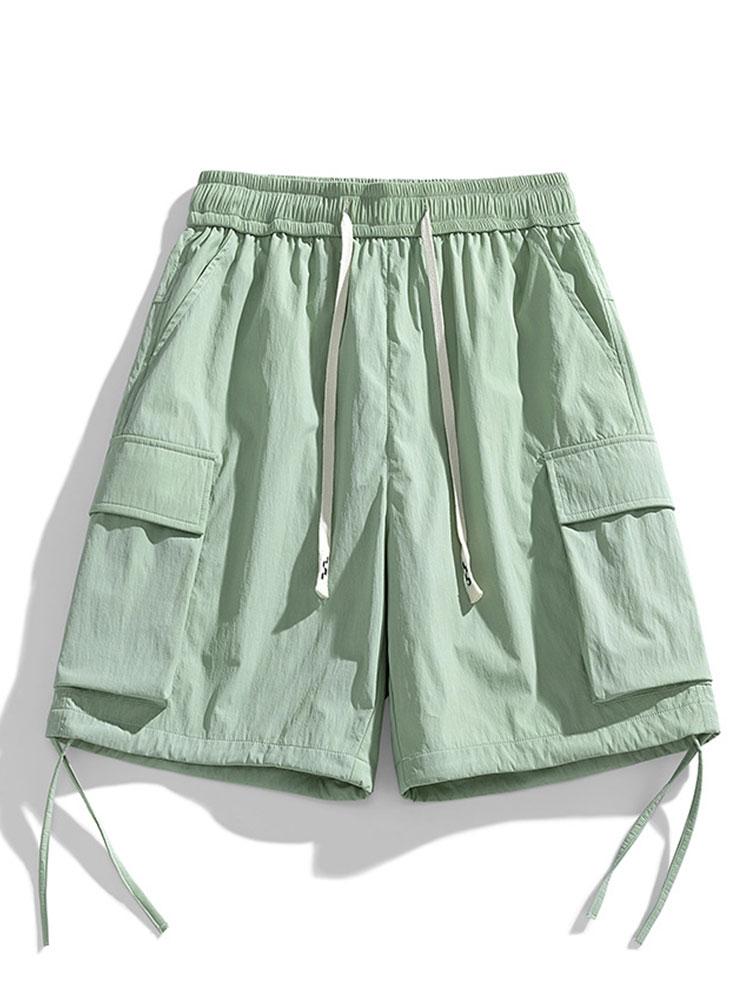Drawstring Hem Cargo Shorts