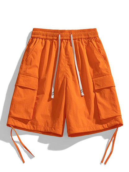 Drawstring Hem Cargo Shorts