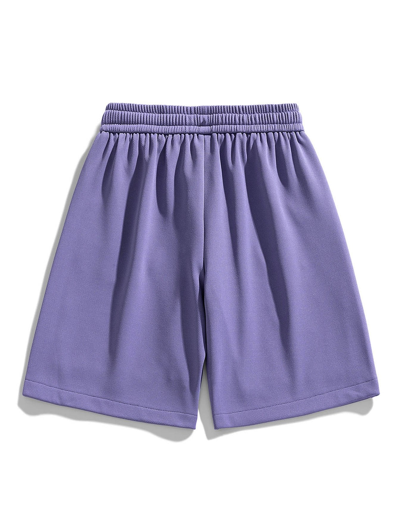 Basic Textured Drawstring Shorts