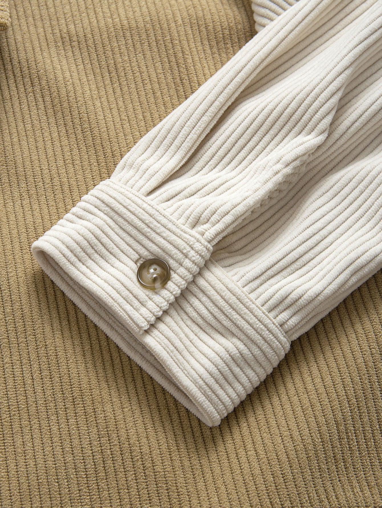Colorblock Corduroy Button Up Shirt