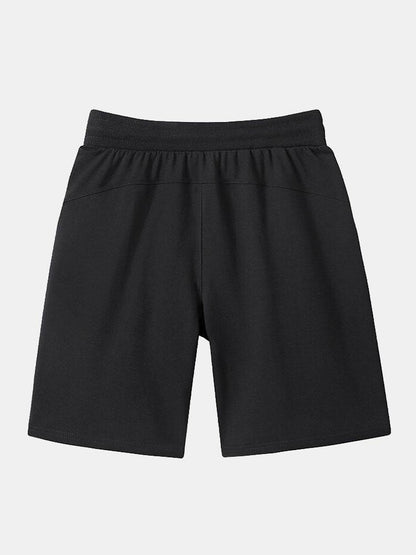 Line Shaped Bear Print Shorts