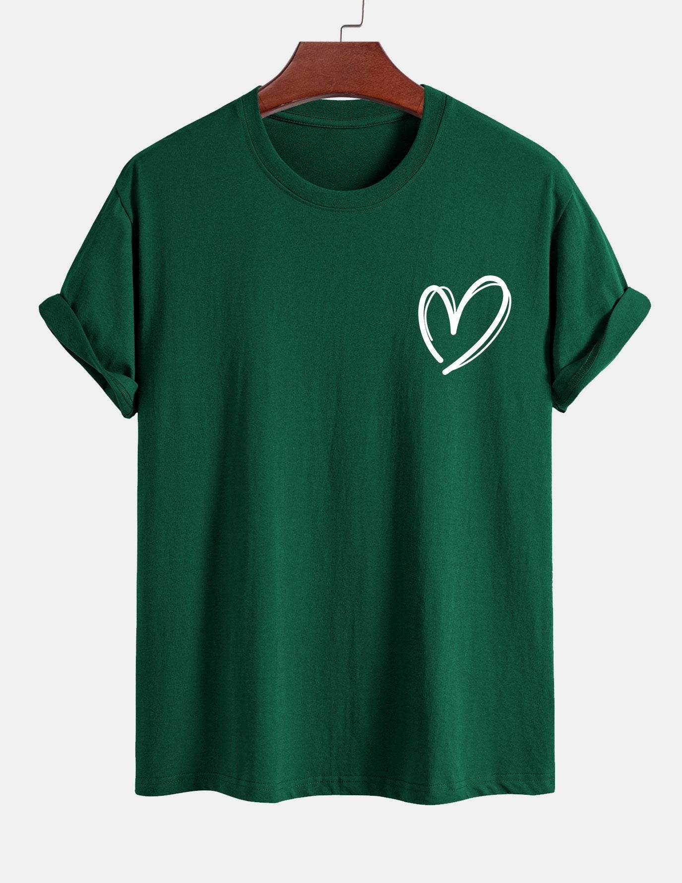 Regular Fit Heart Print Cotton T-Shirt