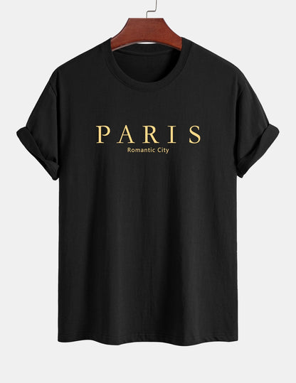 Regular Fit Paris Slogan Cotton T-Shirt