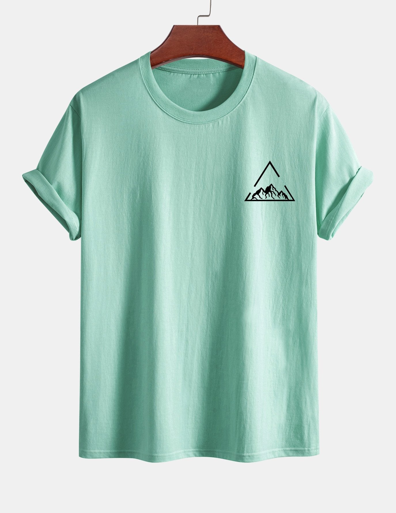 Regular Fit Mountain Print Cotton T-Shirt