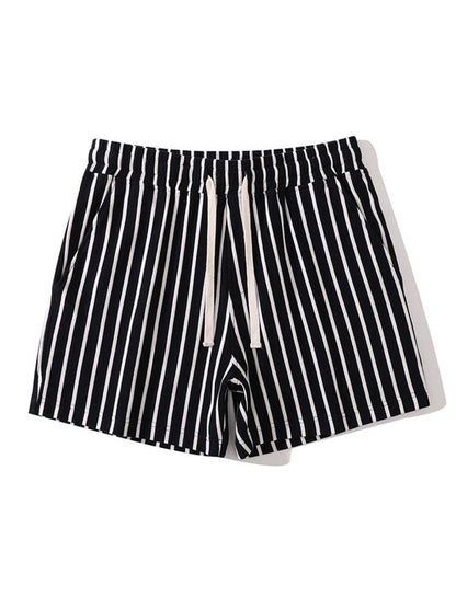 Cotton 3" Striped Jersey Drawstring Shorts