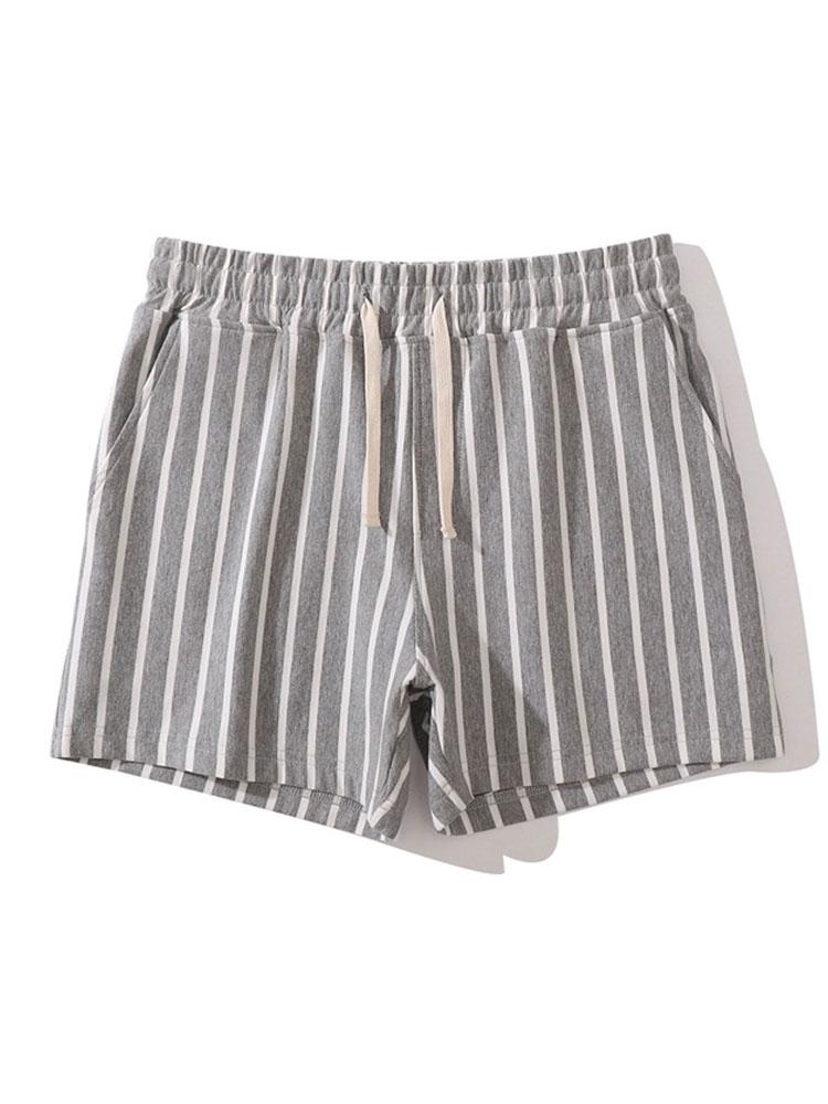 Cotton 3" Striped Jersey Drawstring Shorts