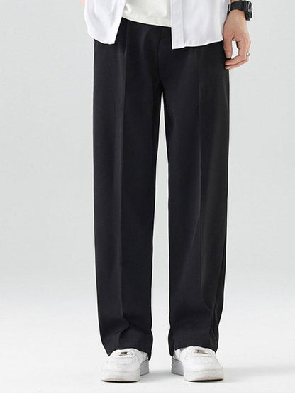 Slit Hem Pleated Trousers