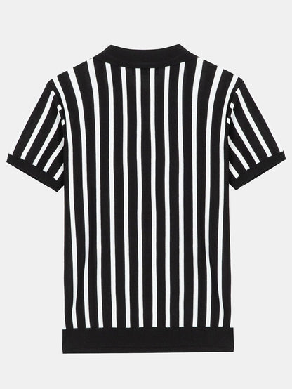 Striped Short Sleeve Sweater Polo